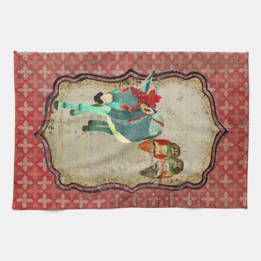 Roos Owls & Ruby Donkey Towel Theedoek (Horizontaal)