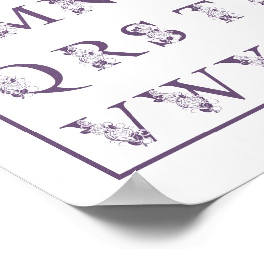 Roos Paars Alfabet Poster (Hoek)