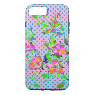  Roos - paars/blauw polka-stippen Case-Mate iPhone Case