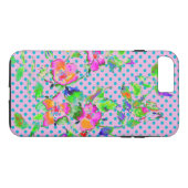 Roos - paars/blauw polka-stippen Case-Mate iPhone Case (Achterkant (Horizontaal))