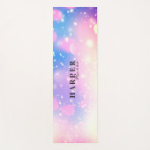 Roos Paarse Glitter Aangepaste naam Yoga Mat (Voorkant)