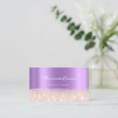 Roos Paarse Glitter Makeup Artist Event Planner Afsprakenkaartje (Staand voorkant)