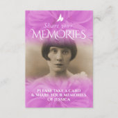 Roos paarse roze begrafenis deelt je herinneringsk informatiekaartje (Voorkant)