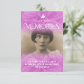 Roos paarse roze begrafenis deelt je herinneringsk informatiekaartje (Staand voorkant)
