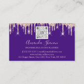 Roos Paarse Rozen Blokkeren KRCODE voor Logo Visitekaartje (Achterkant)