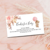 Roos pampas teddy girl baby shower informatiekaartje