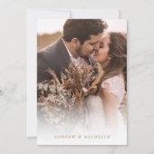 Roos Pampas Terracotta Boho Foto bruiloft Kaart (Achterkant)