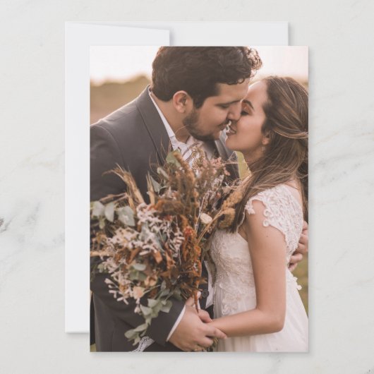 Roos Pampas Terracotta Boho Foto bruiloft Save The Date (Achterkant)