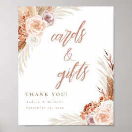 Roos Pampas Terracotta Boho Kaart & Gift Poster