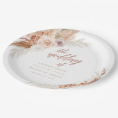 Roos Pampas Terracotta Boho Wedding Papieren Bordje (Gekanteld)