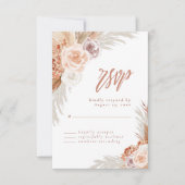 Roos Pampas Terracotta Boho Wedding RSVP Kaartje (Voorkant)