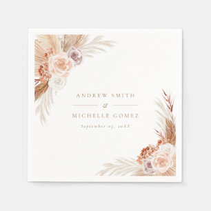 Roos Pampas Terracotta Boho Wedding Servet