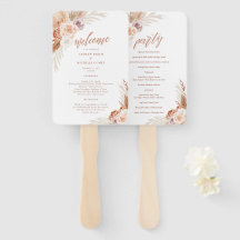 Roos Pampas Terracotta Palm Wedding Program