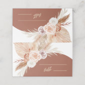 Roos Pampas Terracotta Wedding Table Seat Plaatskaartje (Buitenkant ongevouwen)