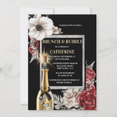 Roos papaverbloem rode witte botanische buikjes kaart (Voorkant)