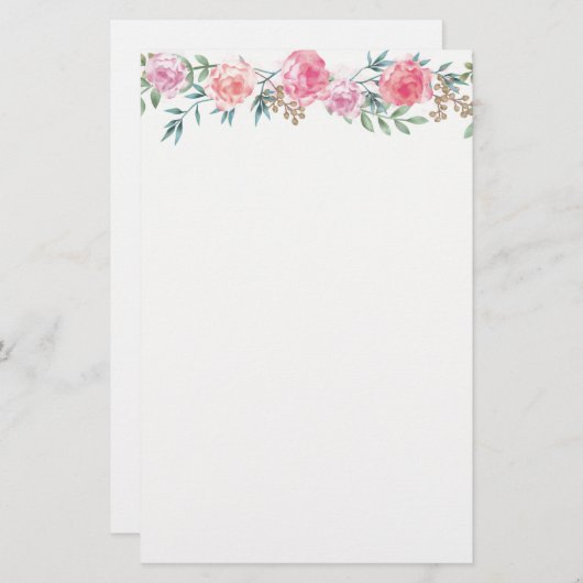 Roos Papier voor schrijfpapier (Voorkant / Achterkant)