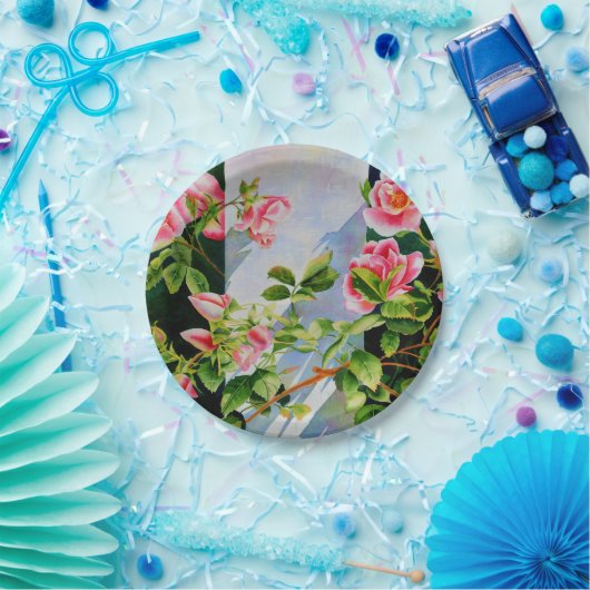  Roos Papieren Bordje (Feest)