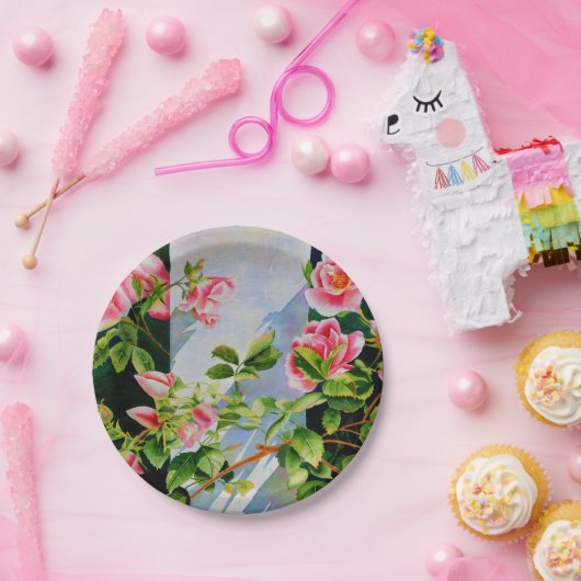  Roos Papieren Bordje (Feest)