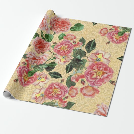 Roos parade wrapppapier cadeaupapier (Uitgerold)
