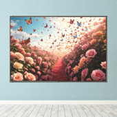 Roos Paradijs Canvasprint Canvas Afdruk (Insitu (Houten vloer))
