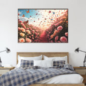 Roos Paradijs Canvasprint Canvas Afdruk (Insitu (Slaapkamer))