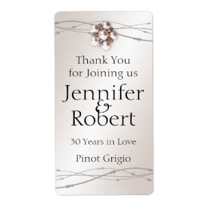 Roos Parel en Stippen 30e Jubileum Wijnlabel Etiket