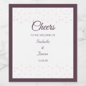 Roos parels op het witte-bruiloft-etiket wijn etiket (Enkel label)