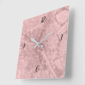 Roos Paris Square Wall Clock Vierkante Klok (Hoek)
