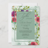 Roos Passion Waterverf Floral Weddenschap Kaart (Voorkant)