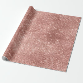 Roos Pastel Vonk Bridal Blush Elegant Birthal Cadeaupapier