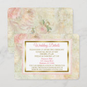  Roos Pastel Wedding Detail Card Informatiekaartje (Voorkant / Achterkant)