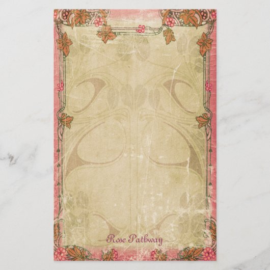 Roos Pathway - Art Nouveau Stationery Briefpapier (Voorkant)