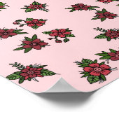 Roos patronen, leuk klein roze en rood ontwerp poster (Hoek)