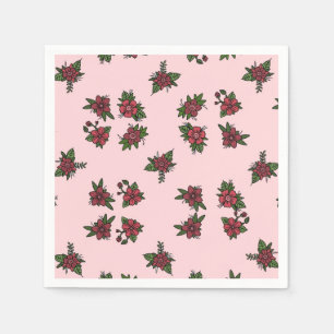 Roos patronen, leuk klein roze en rood ontwerp servet