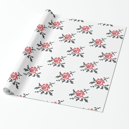 ROOS patroon Cadeaupapier (Uitgerold)