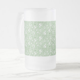 Roos patroon in lichtgroen matglas bierpul