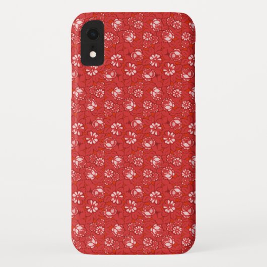 Roos patroon in rood Case-Mate iPhone case (Achterkant)