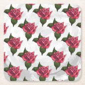 Roos Patroon Kartonnen Onderzetters (Voorkant)