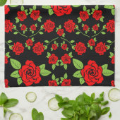 Roos Patroon Keukengeschenken Theedoek (Gevouwen)