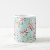 Roos patroon met monogram Koffiemok (Center)