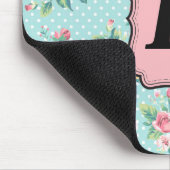  Roos patroon met monogram Muismat (Hoek)