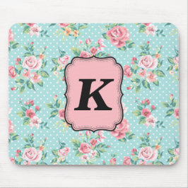  Roos patroon met monogram Muismat