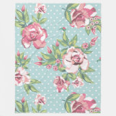 roos patroon met polka stips achtergrond fleece deken (Voorkant)