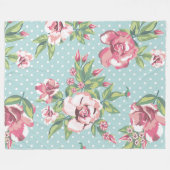 roos patroon met polka stips achtergrond fleece deken (Voorkant (Horizontaal))