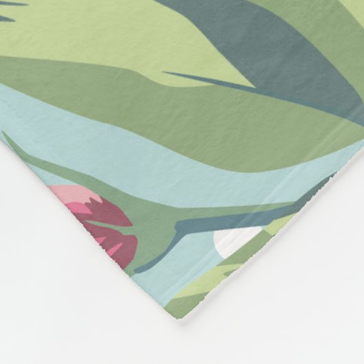  roos patroon met polka stips achtergrond fleece deken (Hoek)