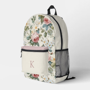 Roos patroon monogram Bedrukte Rugzak