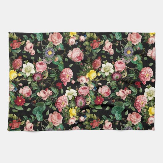 Roos Patroon Roze en Rood Theedoek (Horizontaal)