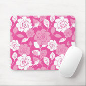 ROOS PATROON (ROZE) MUISMAT (Met muis)