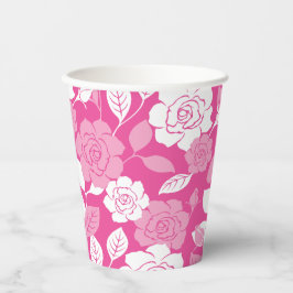 ROOS PATROON (ROZE) PAPIEREN BEKERS