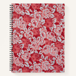 Roos Patroon Roze & Rode Spiraal Notebook Notitieboek